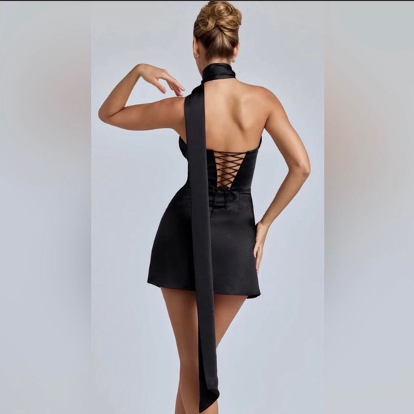 Oh Polly drapes halter satin mini dress - Picture 4 of 6